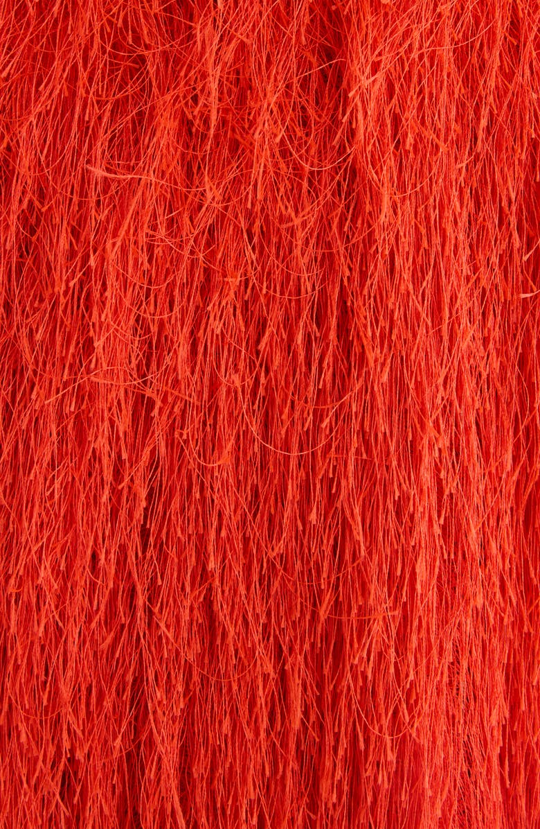 Dries Van Noten Fringe Wrap Coat, Alternate, color, Red