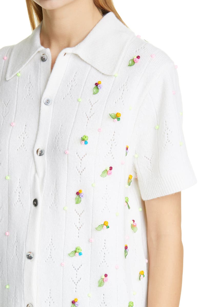 YanYan Rosie Oversize Short Sleeve Lambswool Cardigan, Alternate, color,