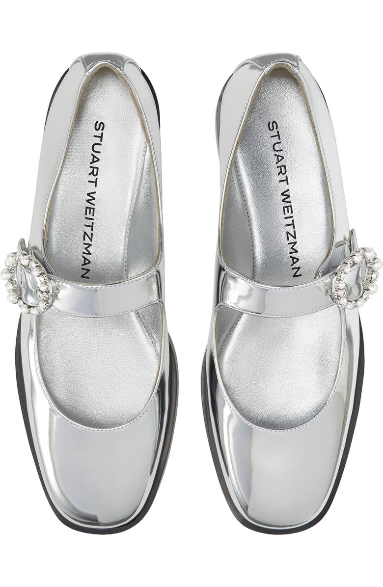 Stuart Weitzman Loralei Crystal Mary Jane, Alternate, color, Silver
