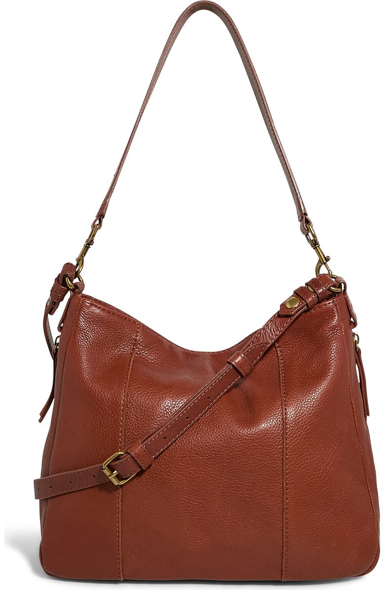 AMERICAN LEATHER CO. Austin Convertible Leather Shoulder Bag, Alternate, color, Brandy