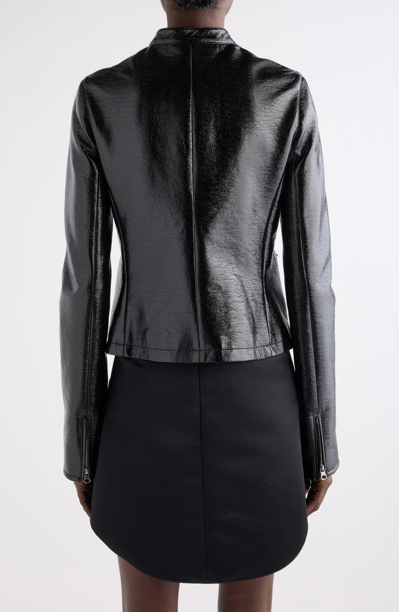 Courrèges City Vinyl Biker Jacket, Alternate, color, Black