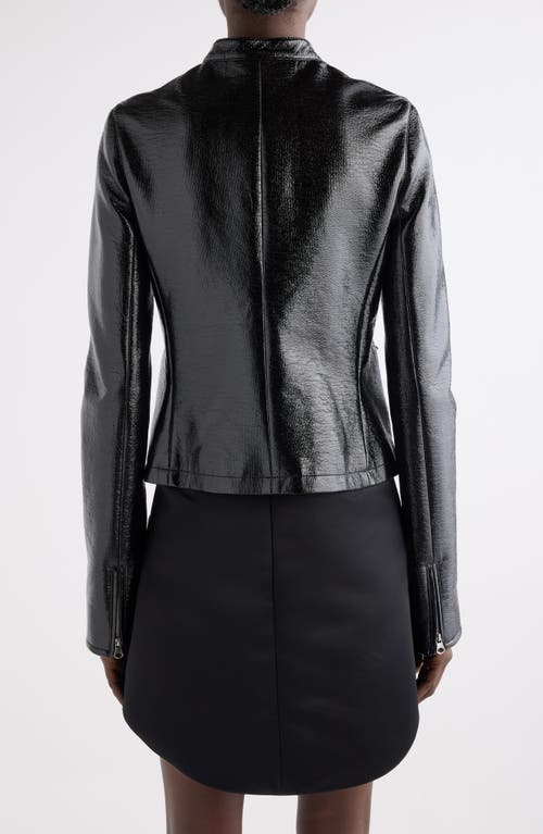 Courrèges Black Cotton Jacket With High Collar And Zip In Black