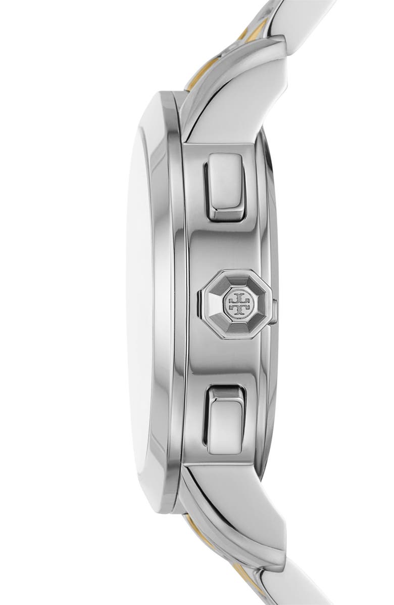 Tory Burch The Tory Two-Tone Chronograph Bracelet Watch, 37mm, Alternate, color, Two-Tone