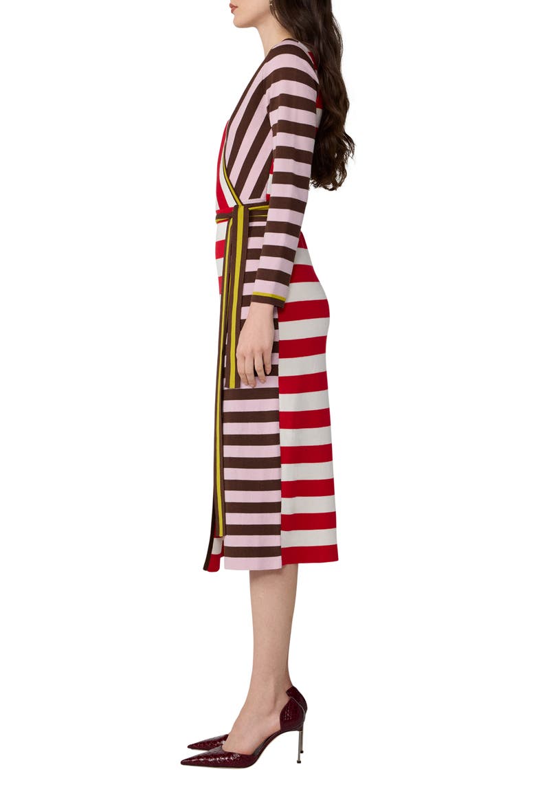 Penelope Wrap Dress, Alternate, color, RED BROWN