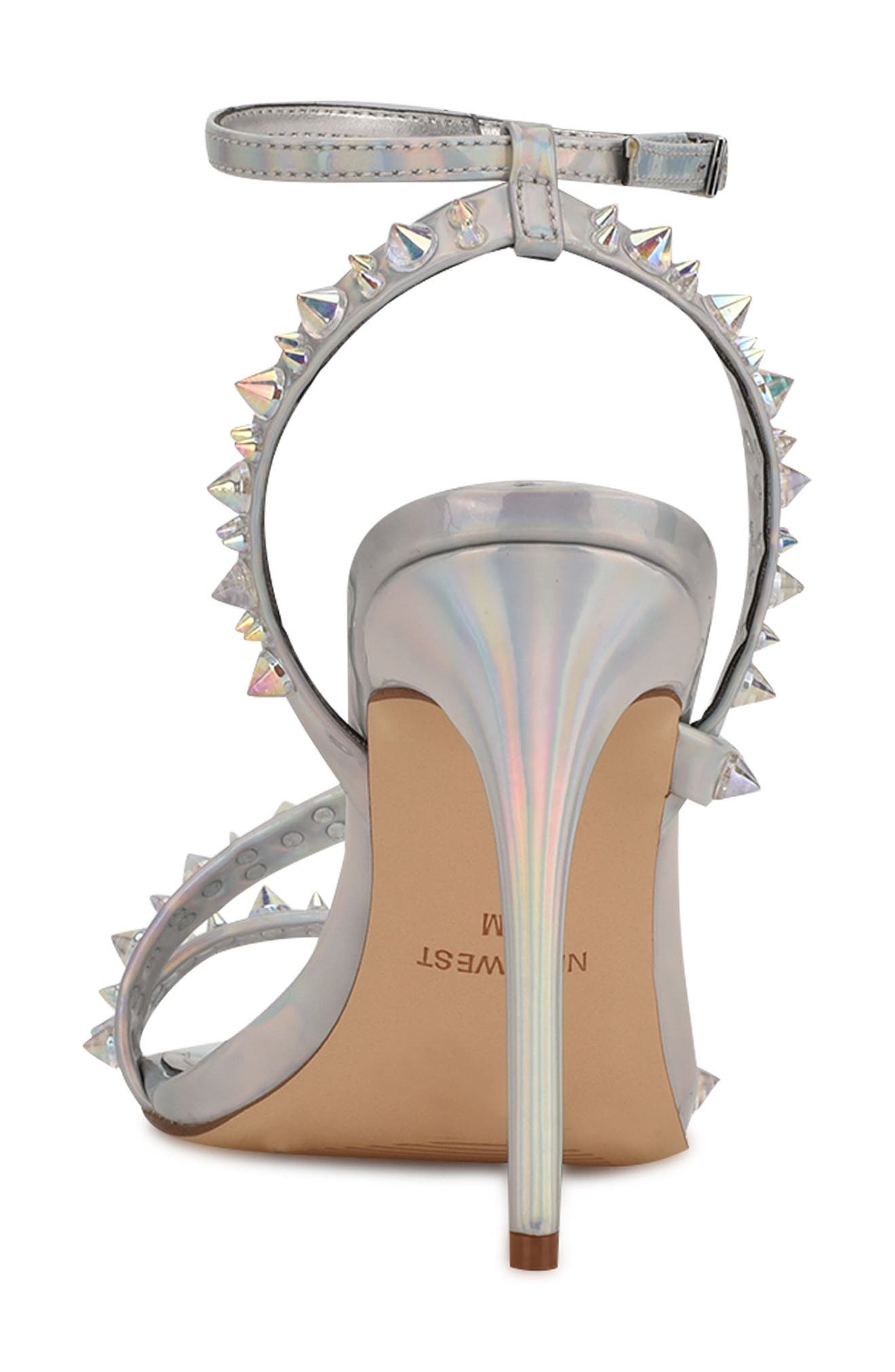 Mitz Ankle Strap Sandal, Alternate, color, IRIDESCENT SILVER