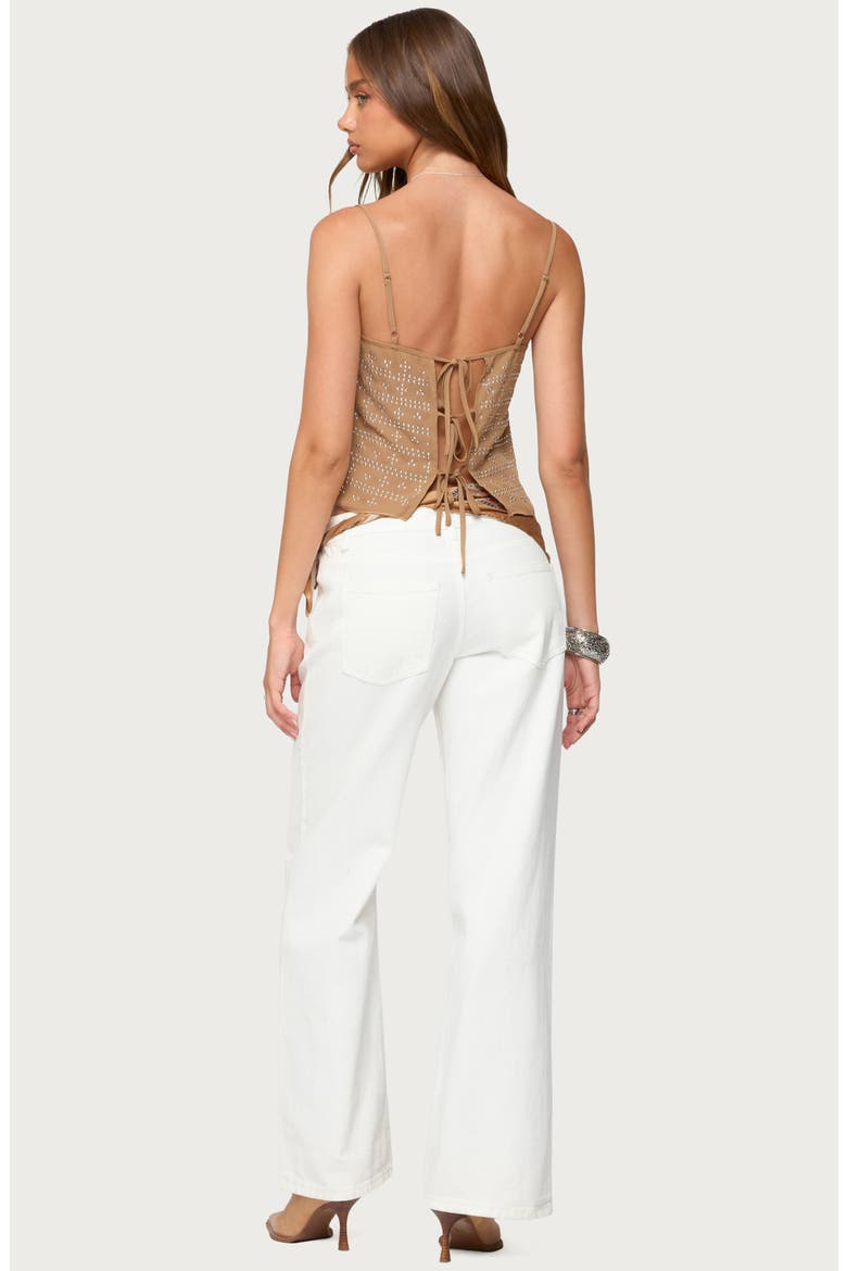 Sunna Studded Crop Top, Alternate, color, BROWN