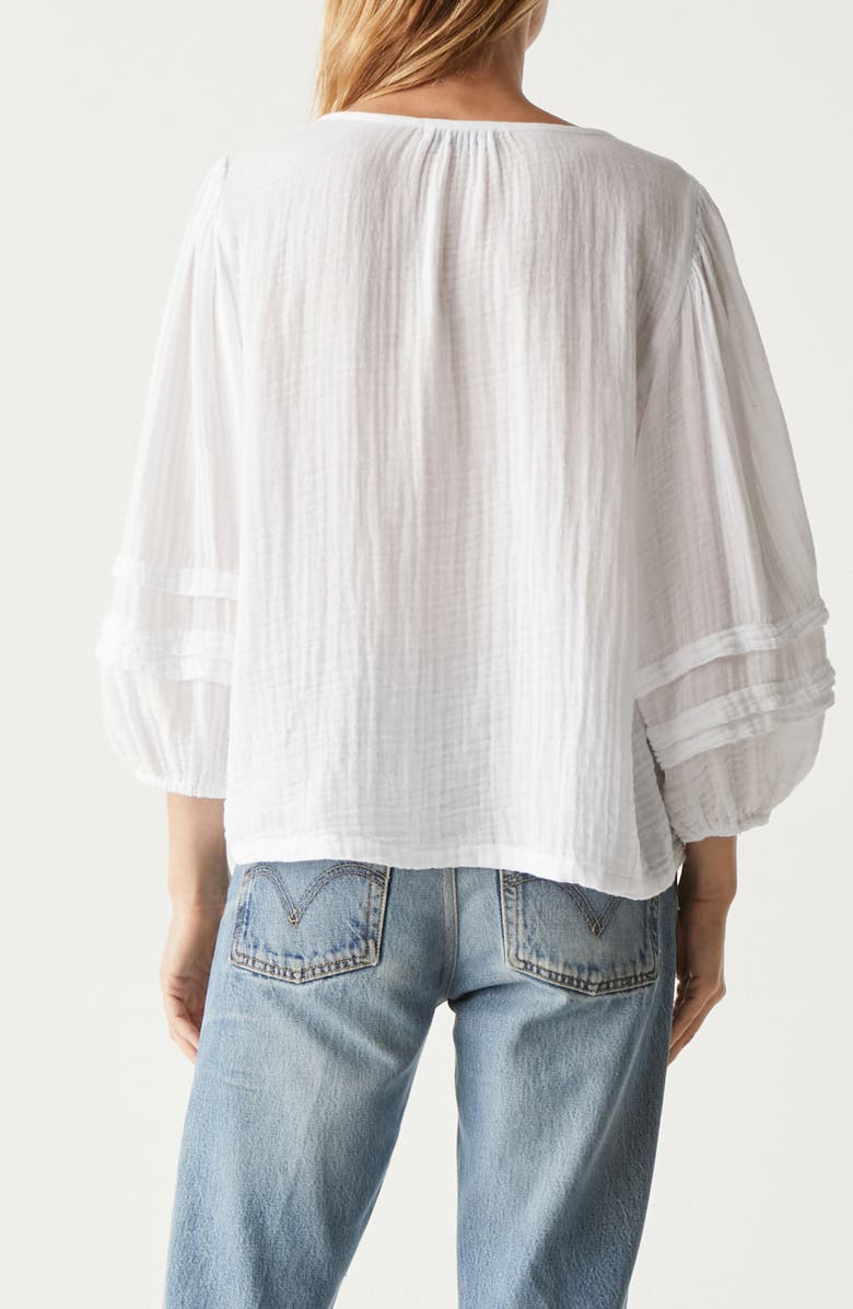 Michael Stars Pruitt Balloon Sleeve Gauze Top, Alternate, color, White