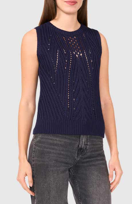 Halogen® Open Stitch Sleeveless Sweater