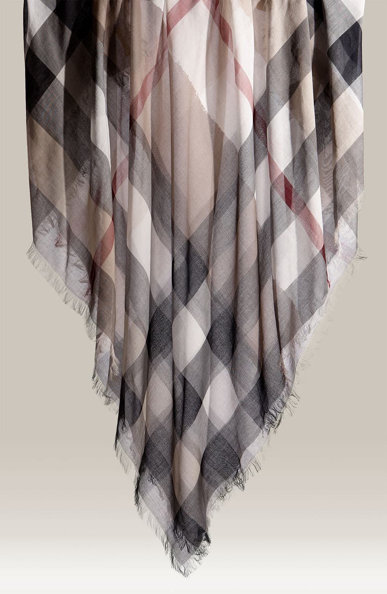 Burberry Check Print Cotton Scarf, Main, color, 