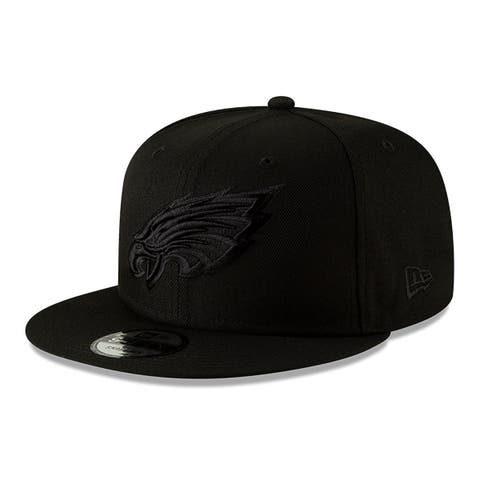 Men's New Era Black Philadelphia Eagles Black On Black 9FIFTY Adjustable Hat