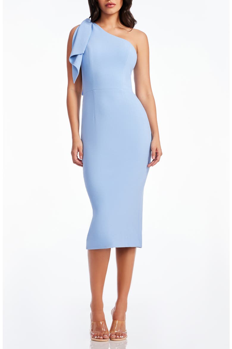 Tiffany One-Shoulder Midi Dress, Main, color, SKY