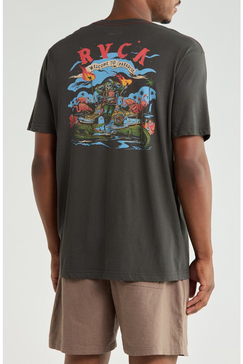Welcome to RVCA Cotton Graphic T-Shirt, Alternate, color, PIRATE BLACK