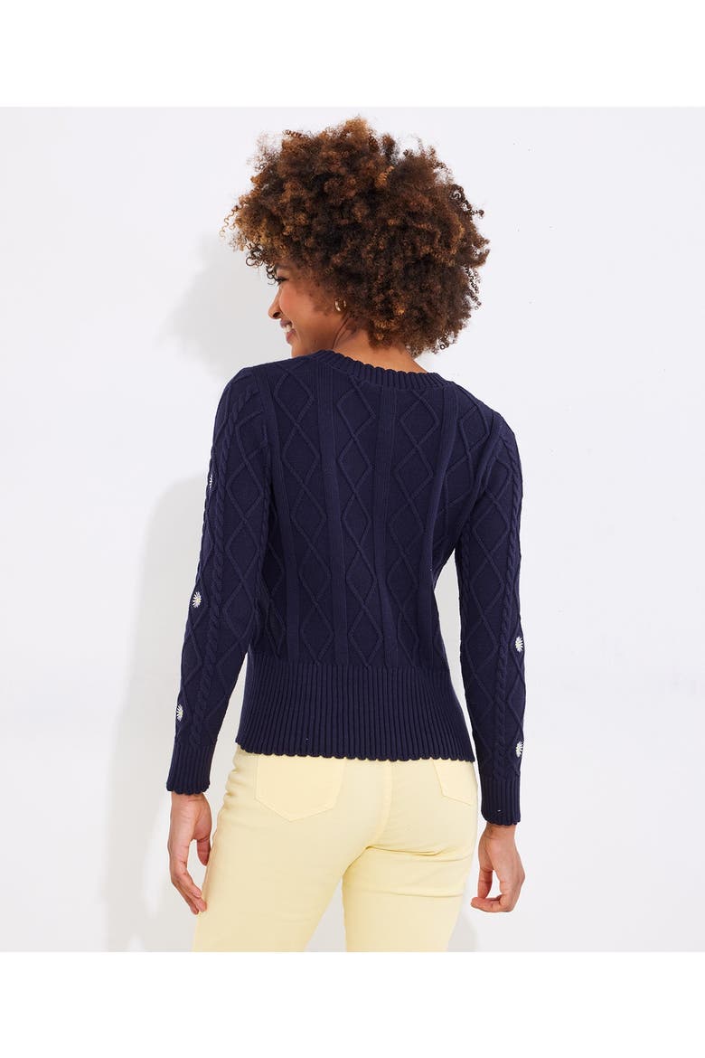 Embroidered Cable Cardigan, Alternate, color, EMBROIDERED DAISIES