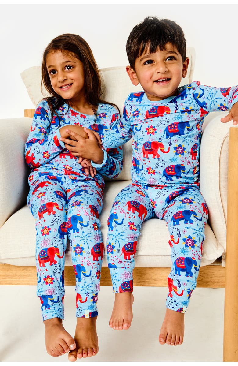 Clover Baby & Kids Long Sleeve Pajama Set - Diwali Celebration, Alternate, color,