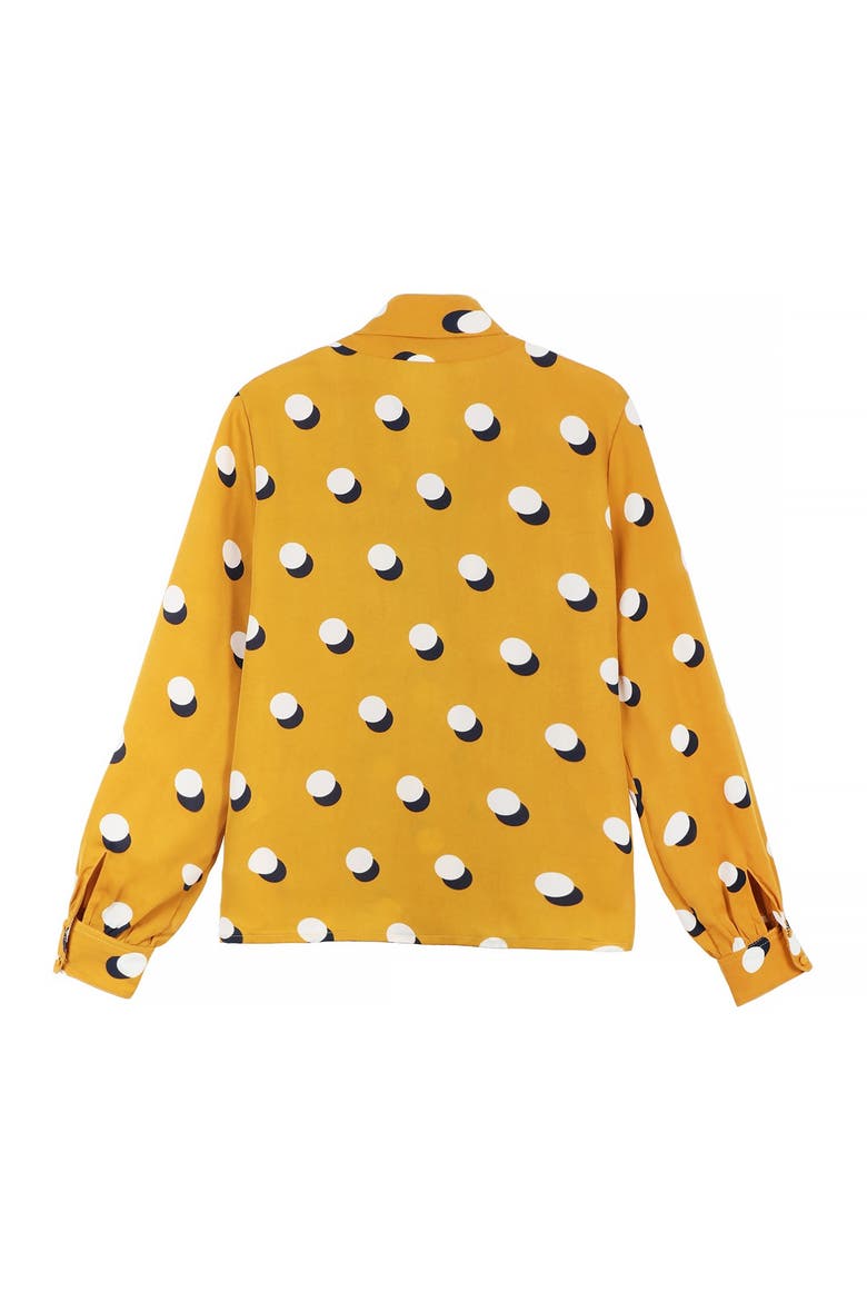 Patterned Shawl Collar Blouse, Alternate, color, YELLOW