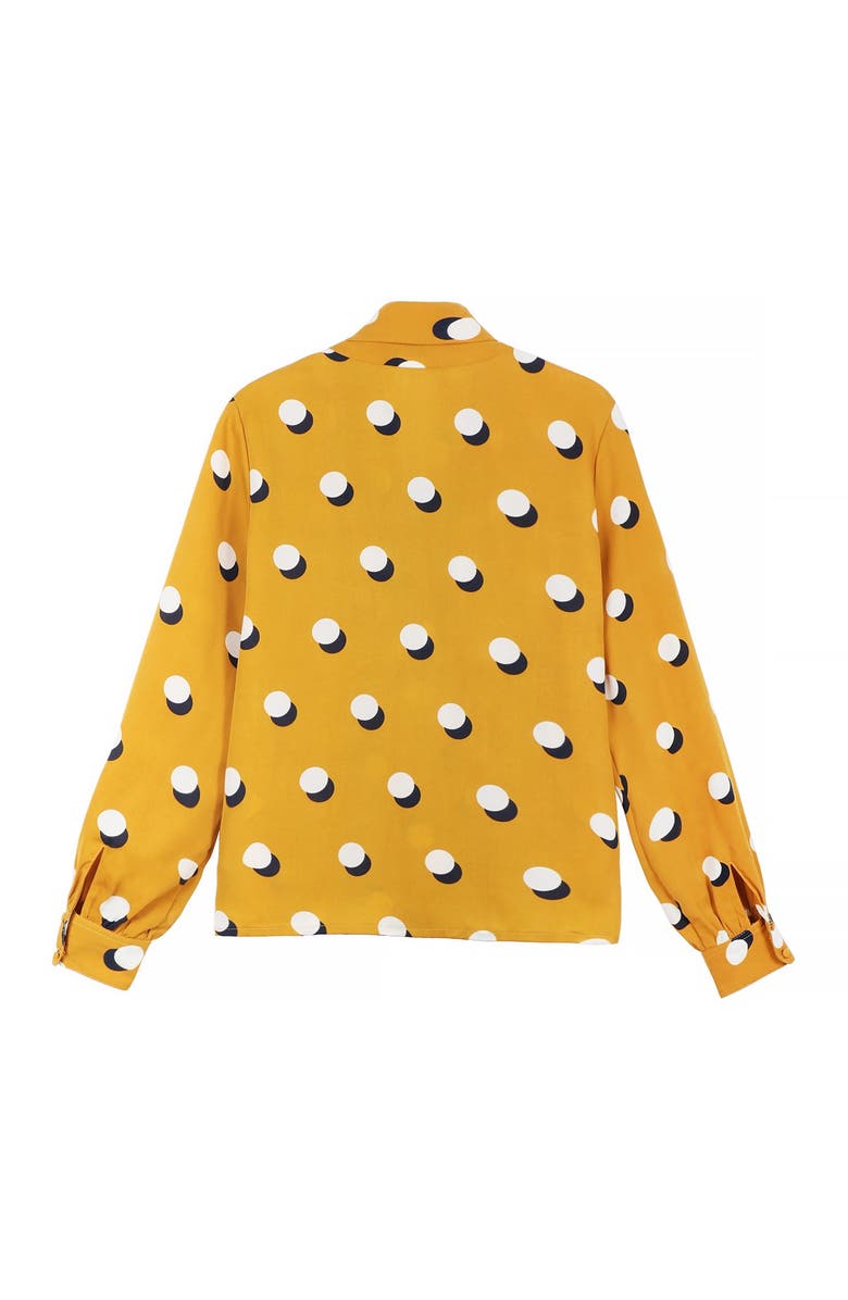 FRNCH Patterned Shawl Collar Blouse, Alternate, color, 