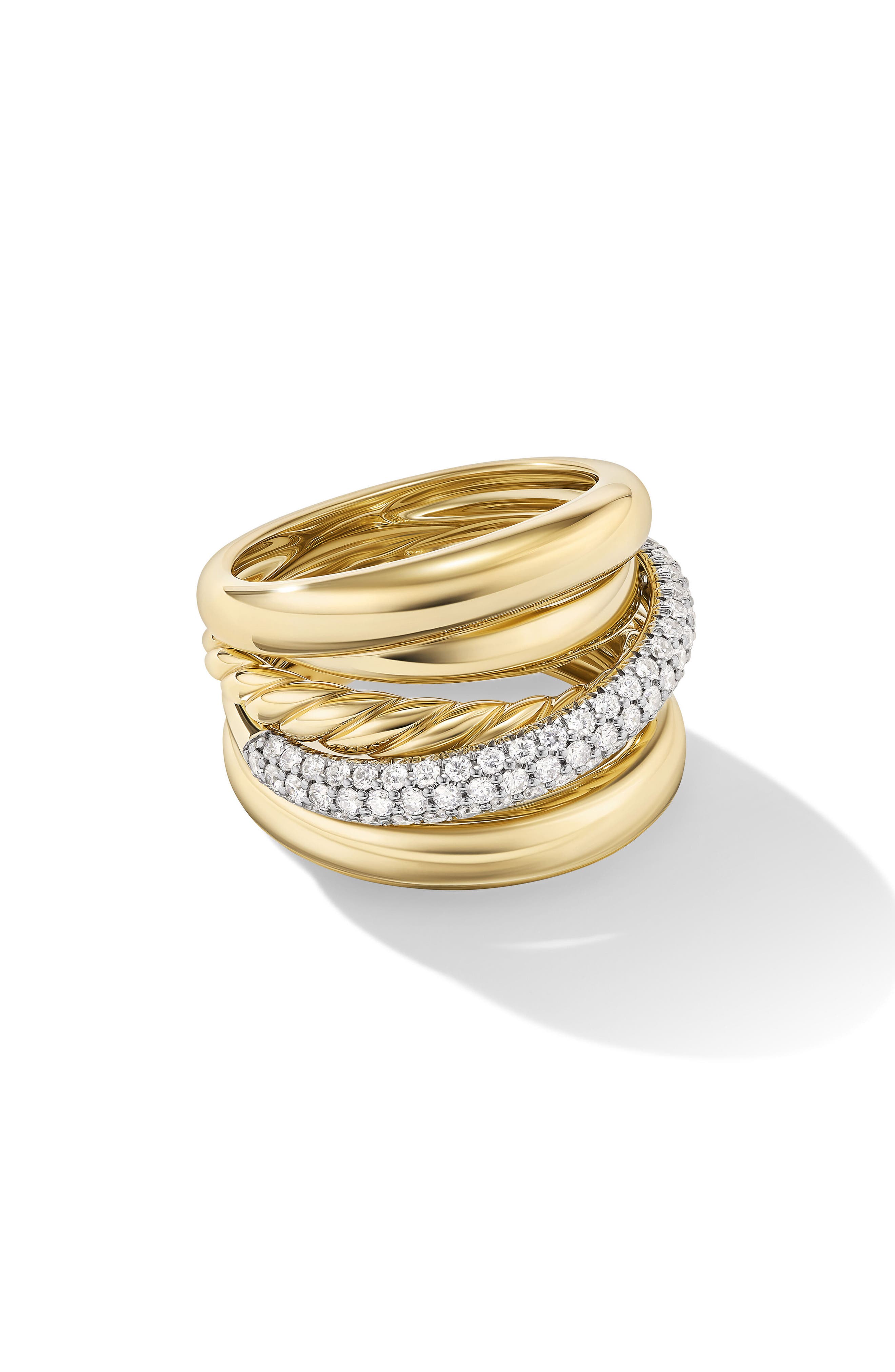 David Yurman Pavé Diamond Five Row Crossover Ring (Women) | Nordstrom
