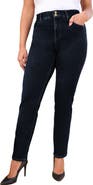 Roaman's Plus Size High Rise Tummy Control Straight Leg Jeans