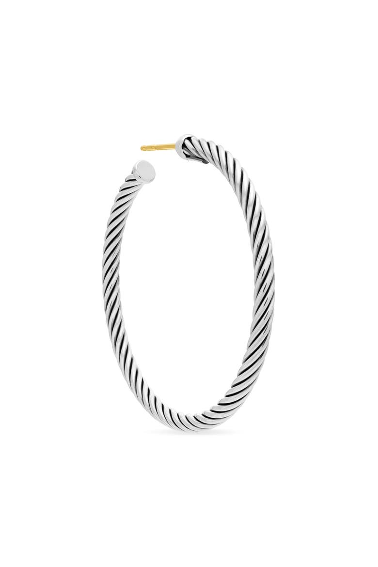 Cable Hoop Earrings, Alternate, color, SILVER