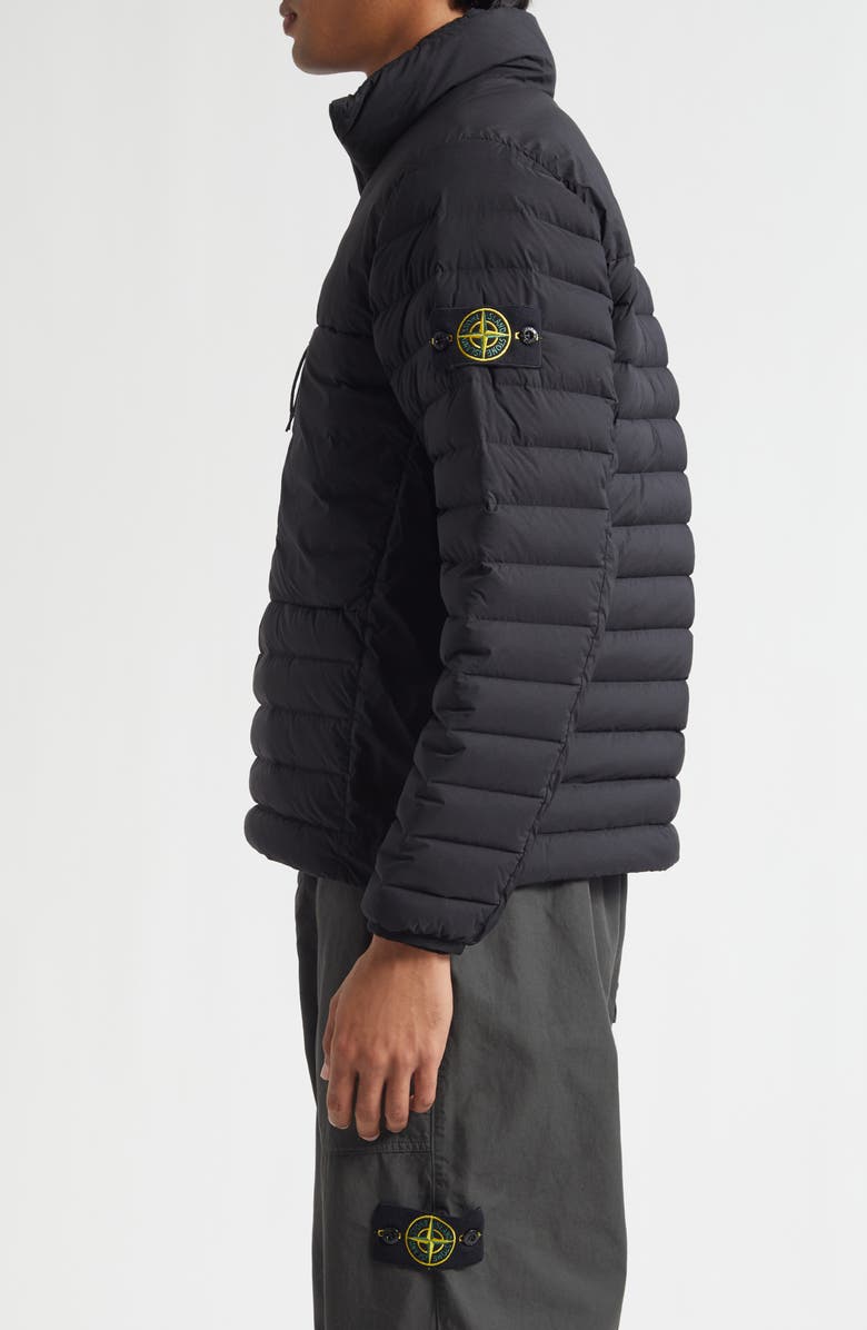 Stone Island Half Zip Down Jacket, Alternate, color, Black