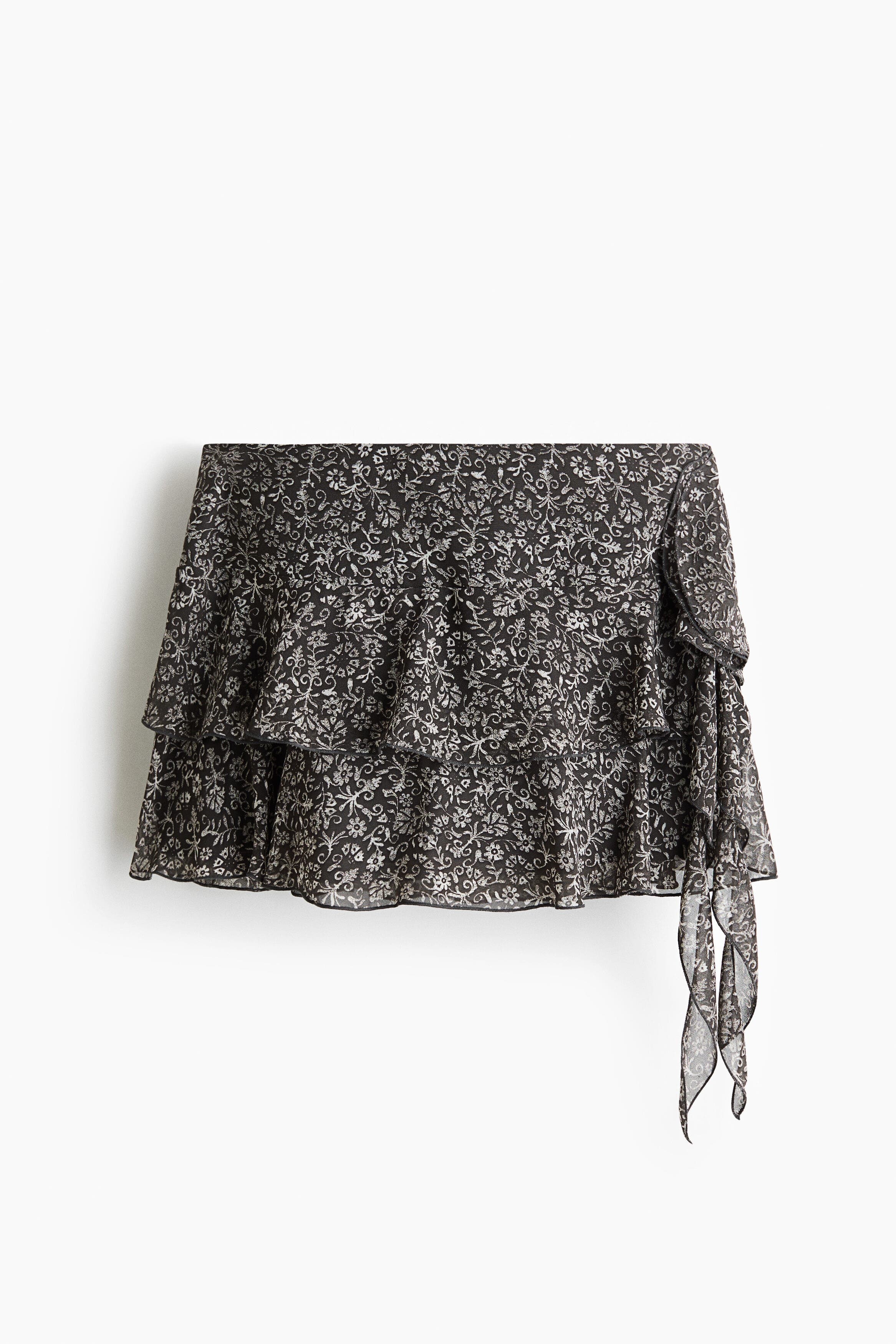 Draped-panel Tiered Skirt