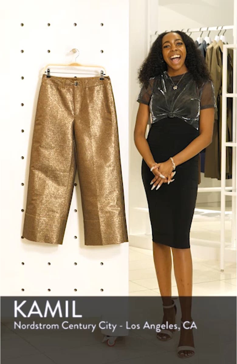 Langford Metallic Crop Wide Leg Pants, sales video thumbnail