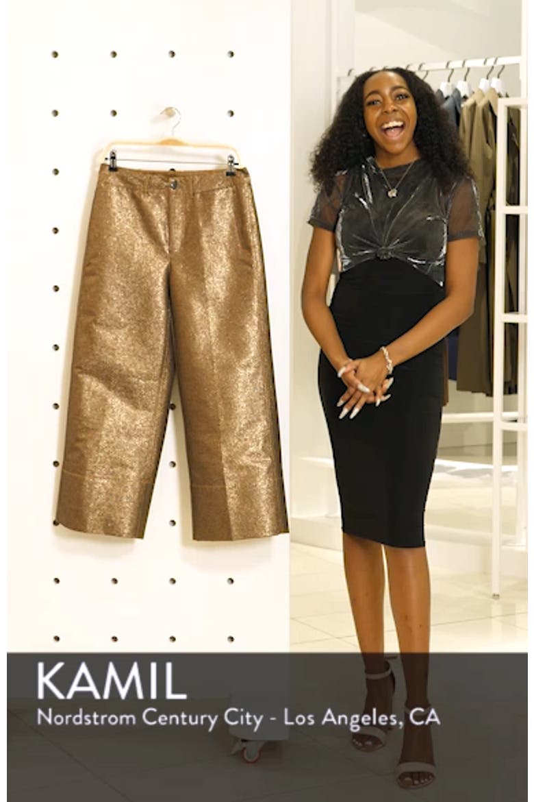 Langford Metallic Crop Wide Leg Pants video