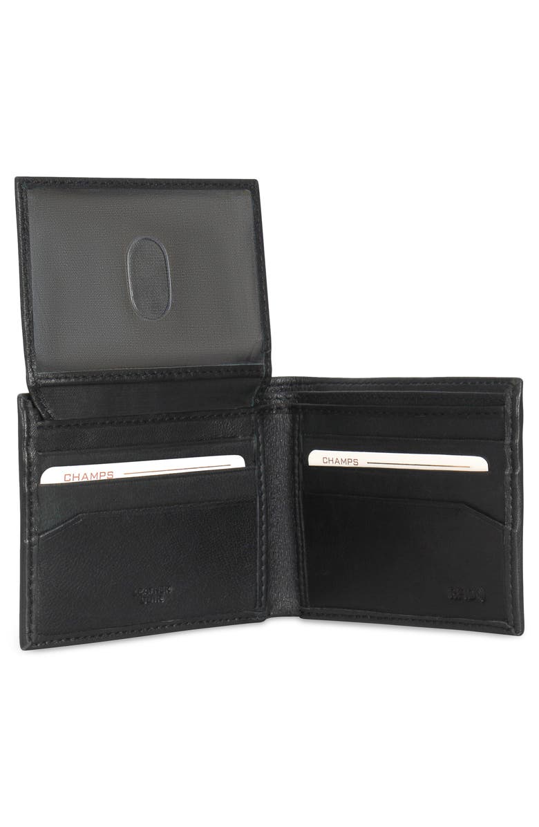 CHAMPS Classic ID Flap Leather Bifold Wallet, Alternate, color,