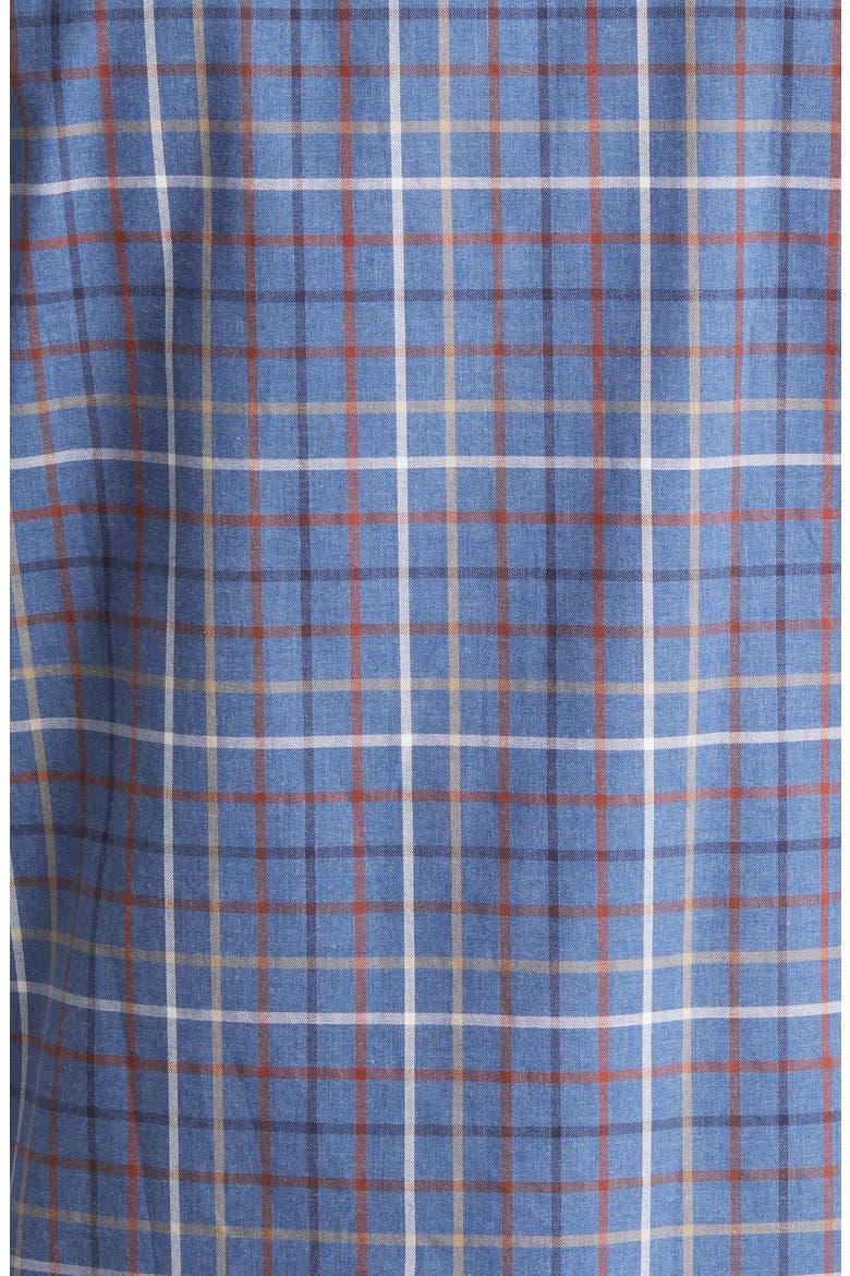 Yarn Dyed Grid Cotton Button-Up Shirt, Alternate, color, BLUE
