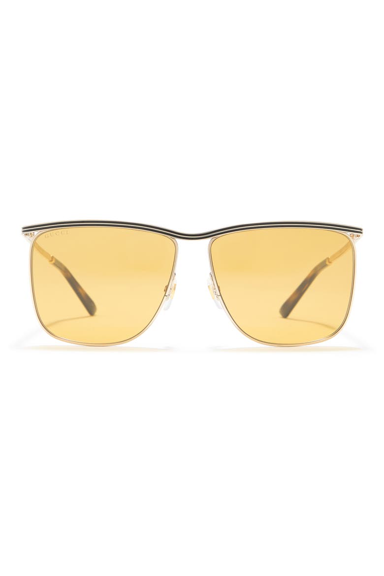 62mm Square Sunglasses, Main, color, GOLD GOLD BROWN