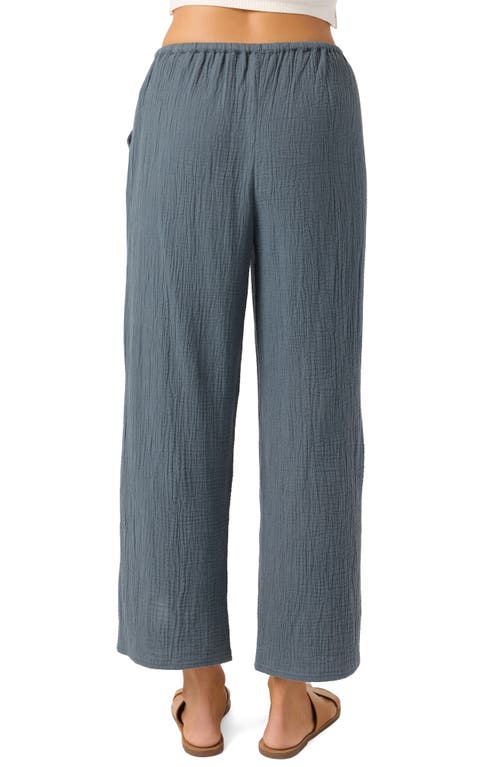 O'neill Brenda Cotton Gauze Wide Leg Pants In Gray