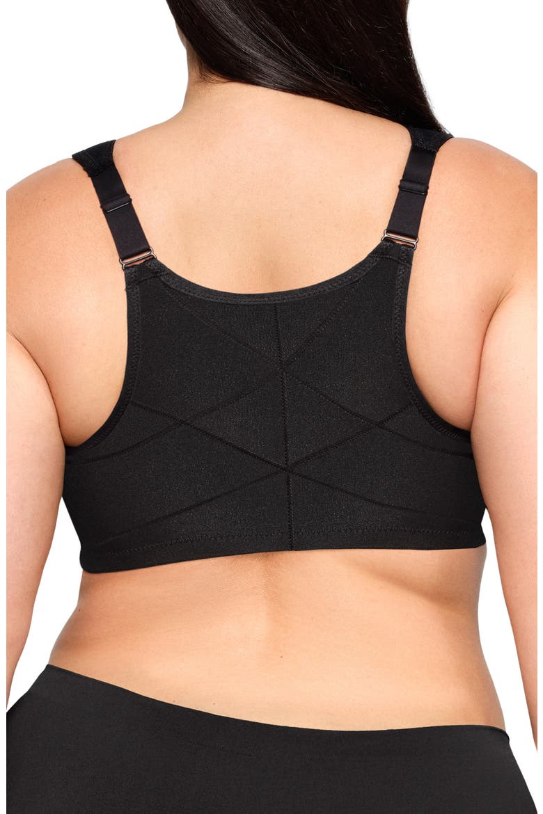 Posture Back Wonderwire Underwire Front Closure Bra, Alternate, color, BLACK