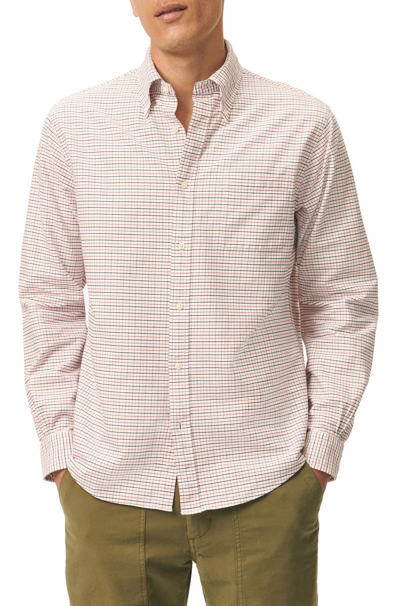 Brooks Brothers Friday Tattersall Check Cotton Oxford Cloth Button-Down Shirt, Main, color, White Multi