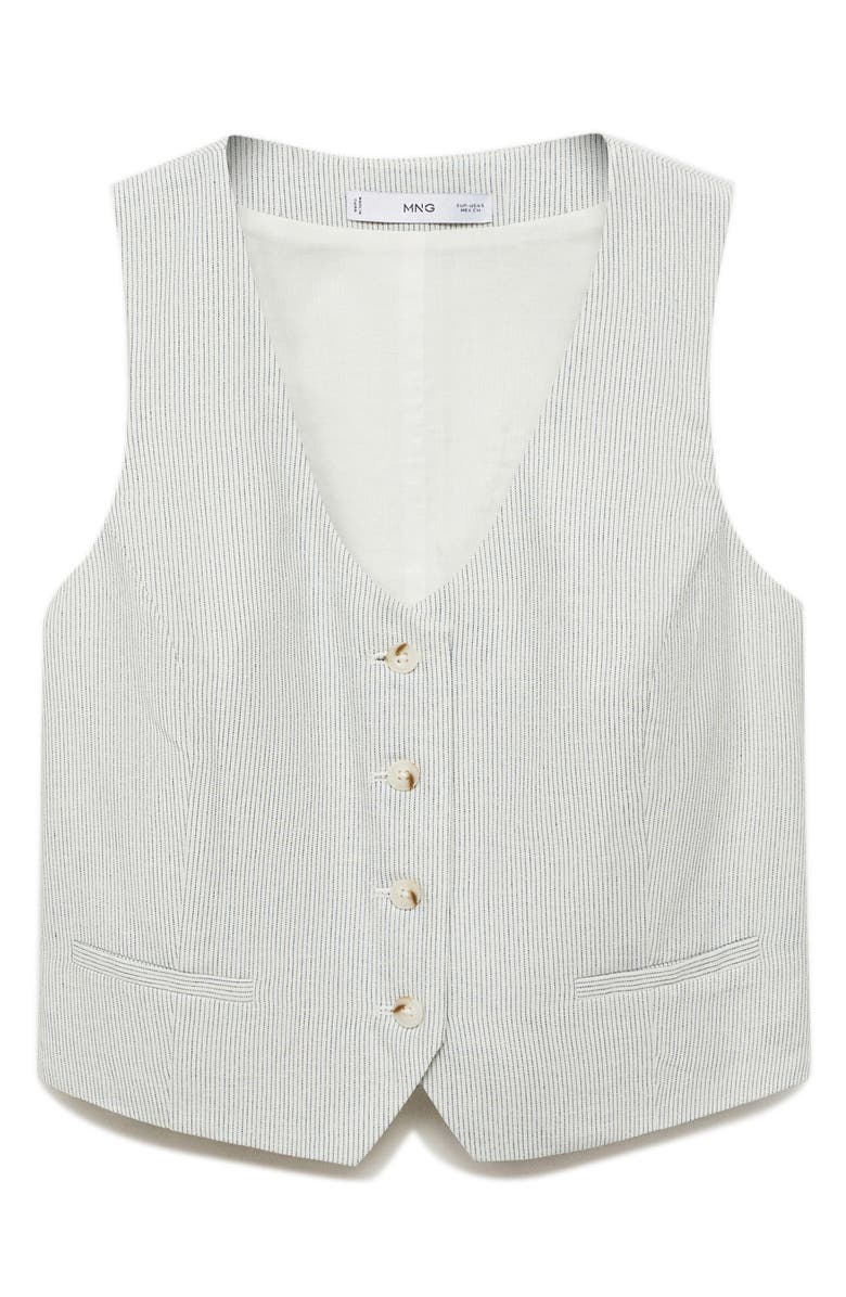MANGO Cotton & Linen Suit Vest, Alternate, color, Ecru