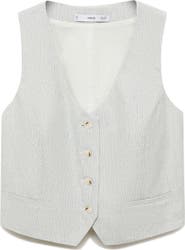 MANGO Cotton & Linen Suit Vest