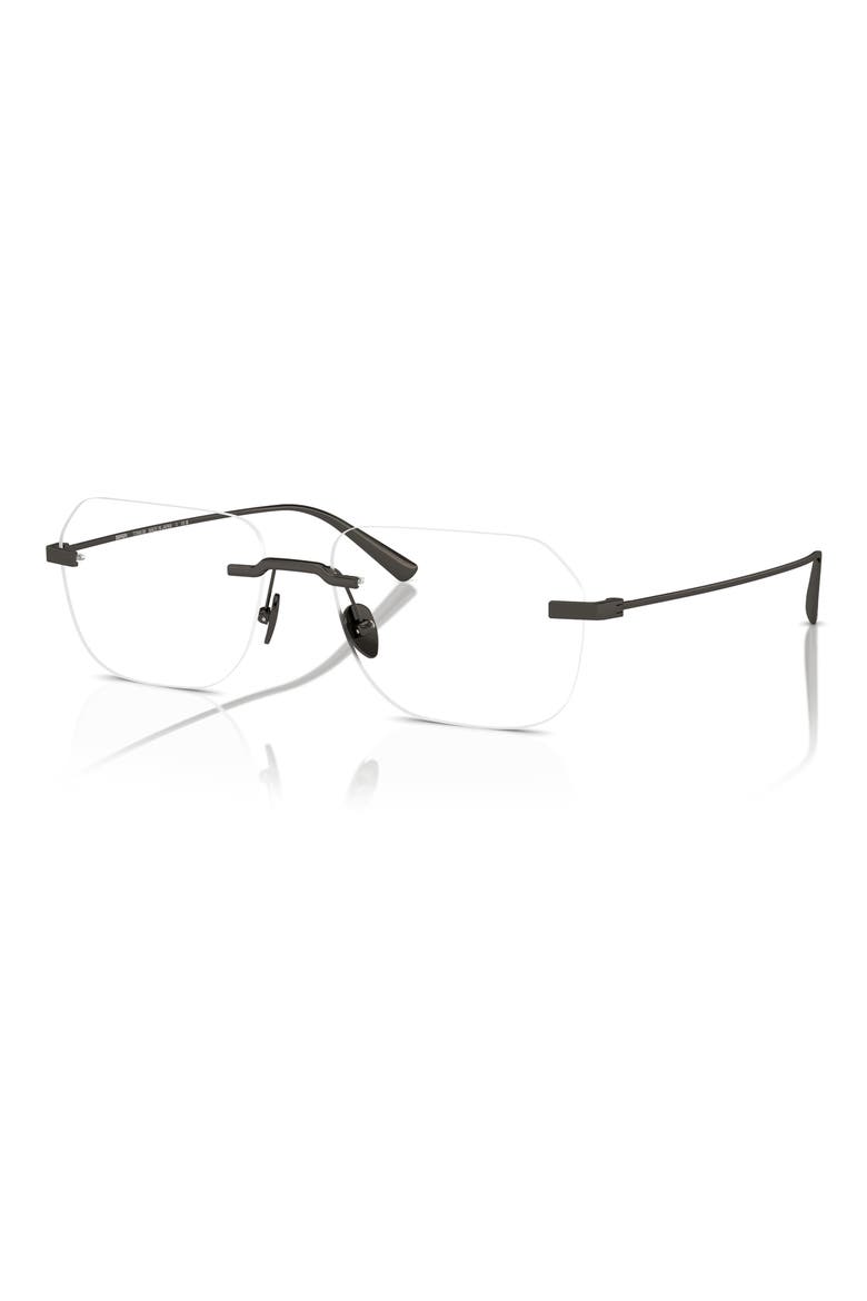 55mm Rimless Pillow Optical Glasses, Alternate, color, GUNMETAL / DEMO LENS