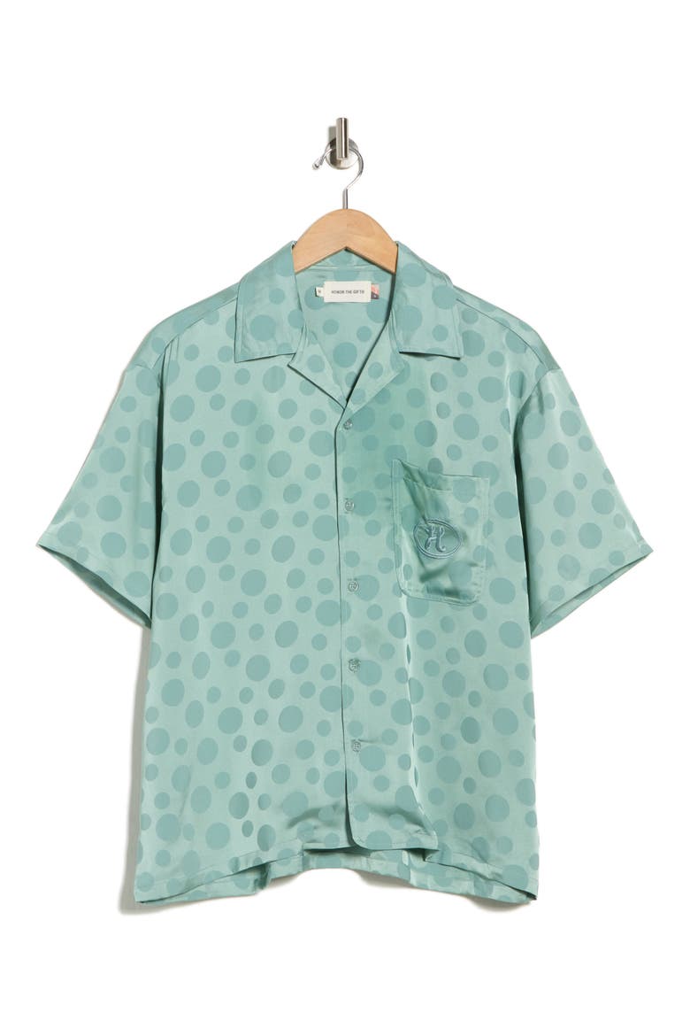 Tonal Dot Camp Shirt, Alternate, color, GREEN