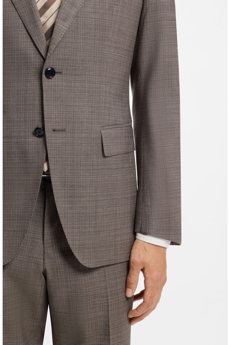 Huge Stretch Virgin Wool Suit, Alternate, color, DARK BEIGE