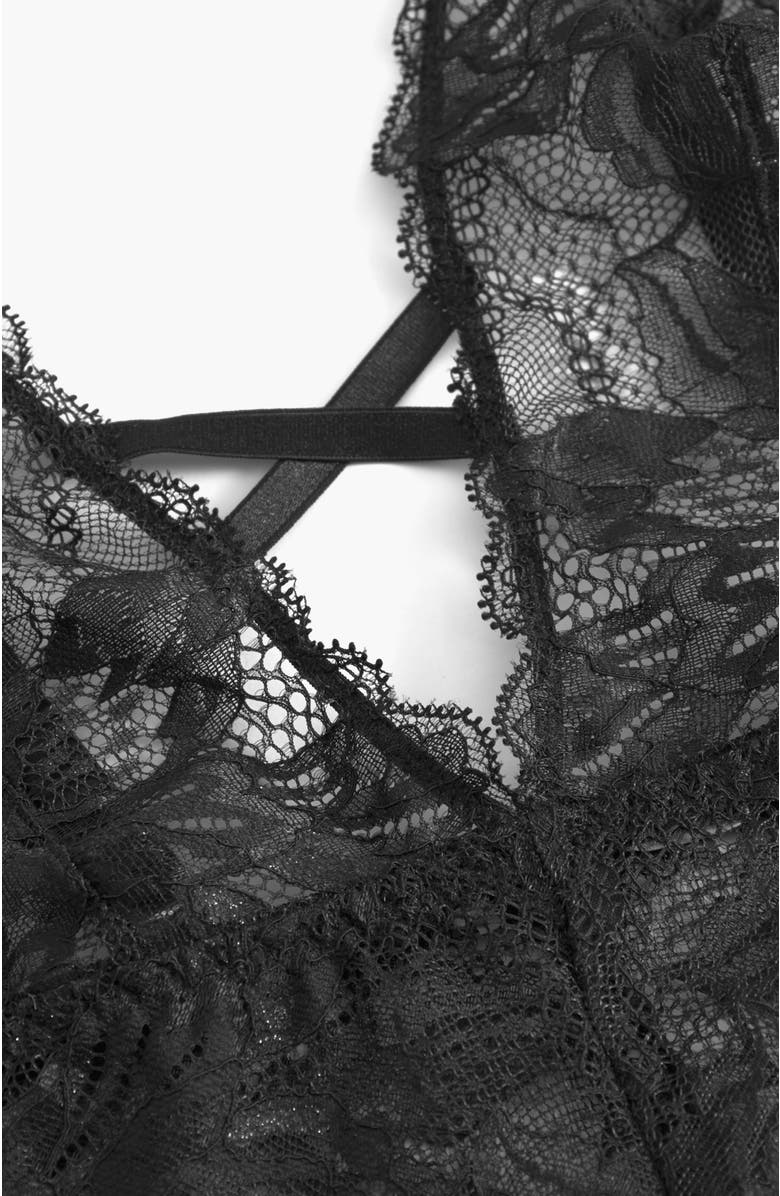 Cosabella Paradiso Plunge Teddy, Alternate, color, Black