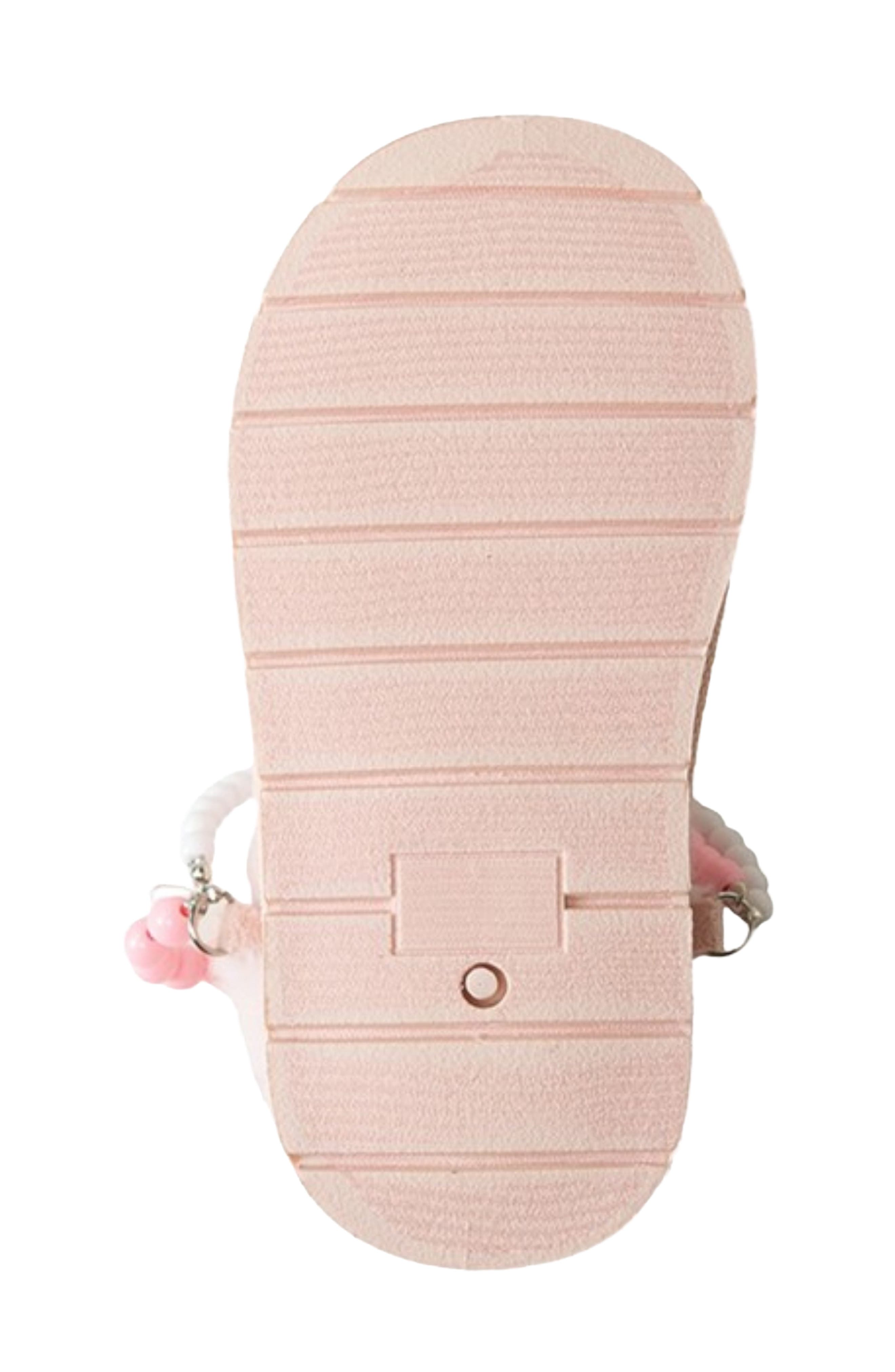 Kids' Beaded Faux Fur Lined Slipper, Alternate, color, BLUSH