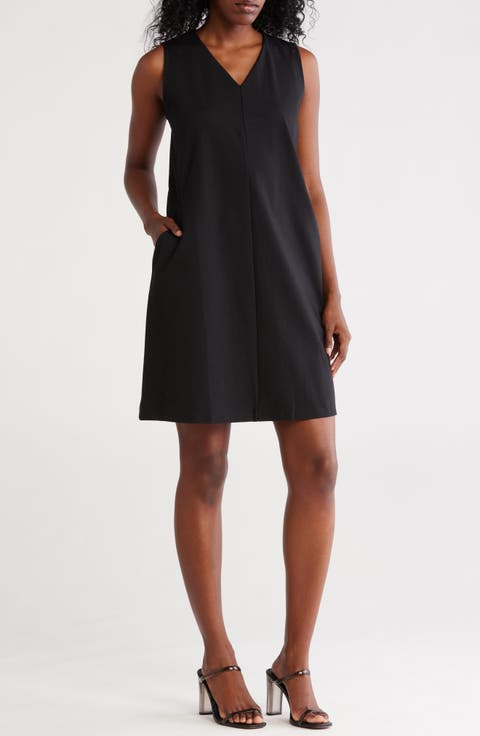 V-Neck Sleeveless Shift Dress