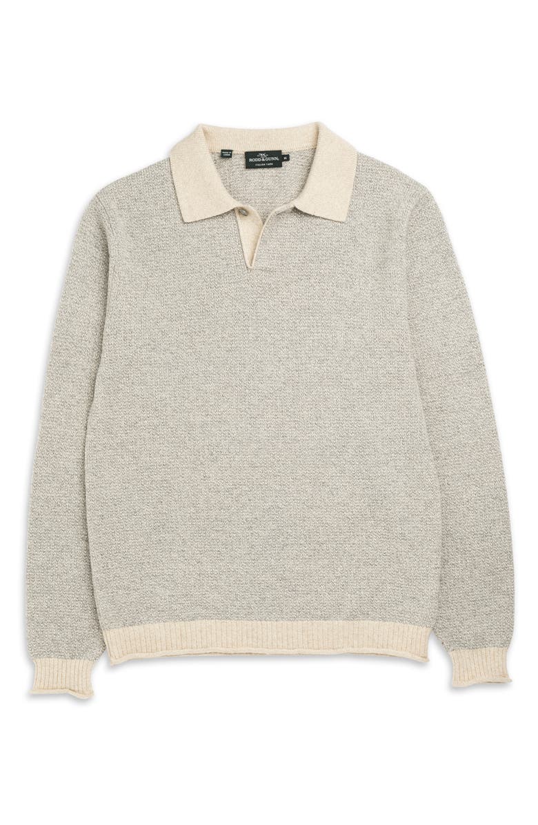 Rodd & Gunn Marlin Cotton & Wool Blend Johnny Collar Sweater, Alternate, color, Smoke