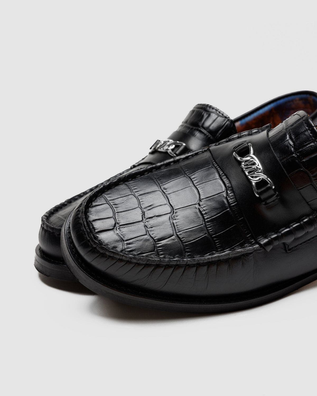 Naked Wolfe Roma Black Croc, Alternate, color, Black