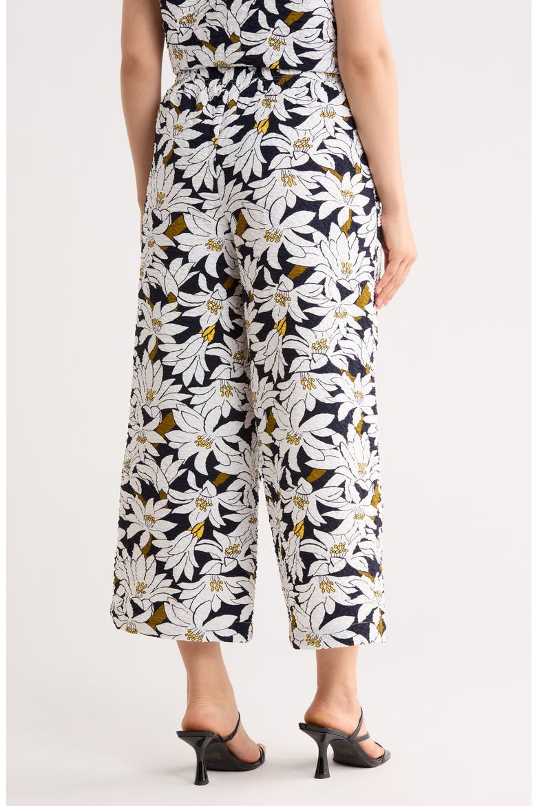 Crinkle Wide Leg Pants, Alternate, color, NAVY/ IVORY LILY