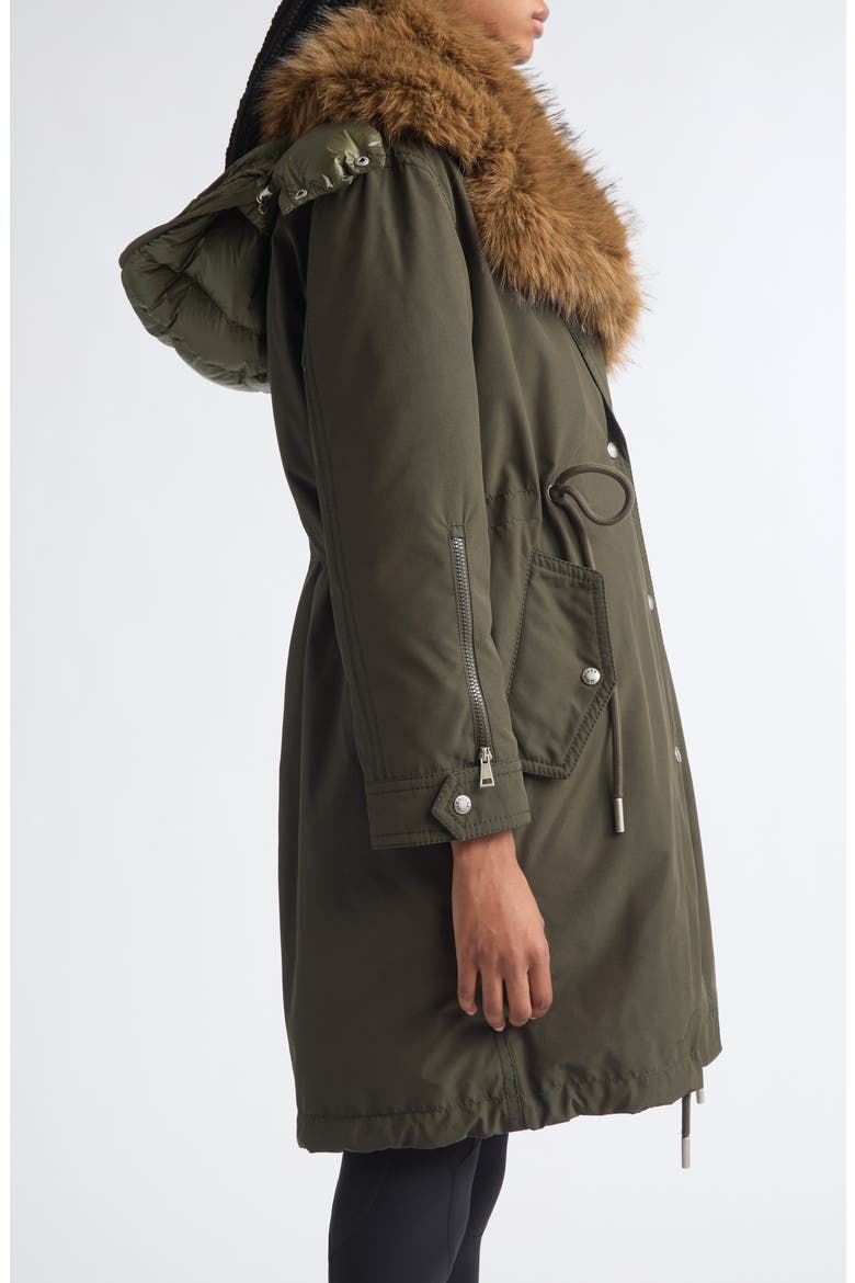 Halicte Down Parka with Removable Faux Fur Lining, Alternate, color, GREEN