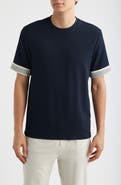 Reiss Aries Textured Contrast Cuff T-Shirt