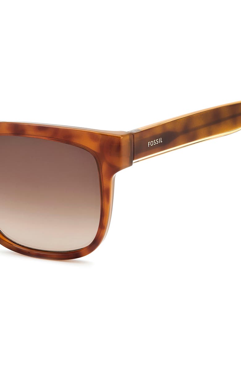 Fossil 54mm Gradient Square Sunglasses, Alternate, color, Light Havana/ Brown Sf