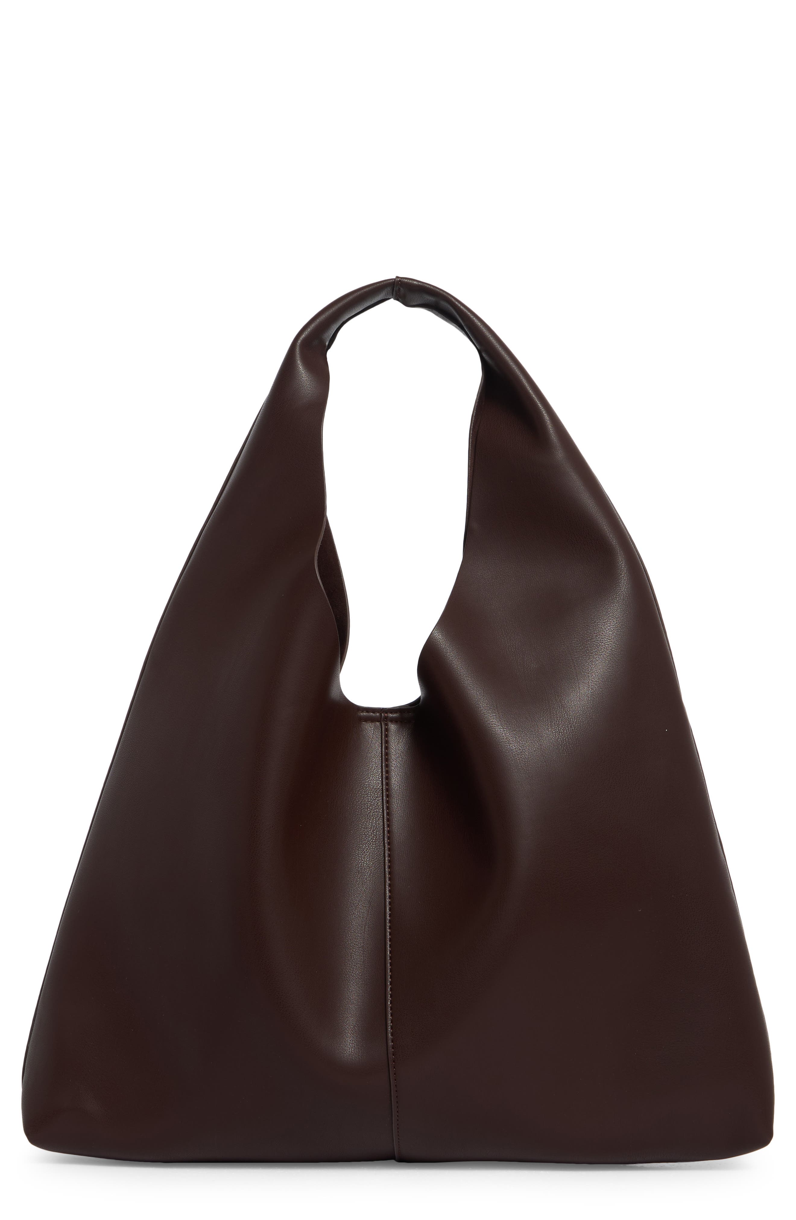 BCBG Triangle Hobo Bag, Main, color, Chocolate