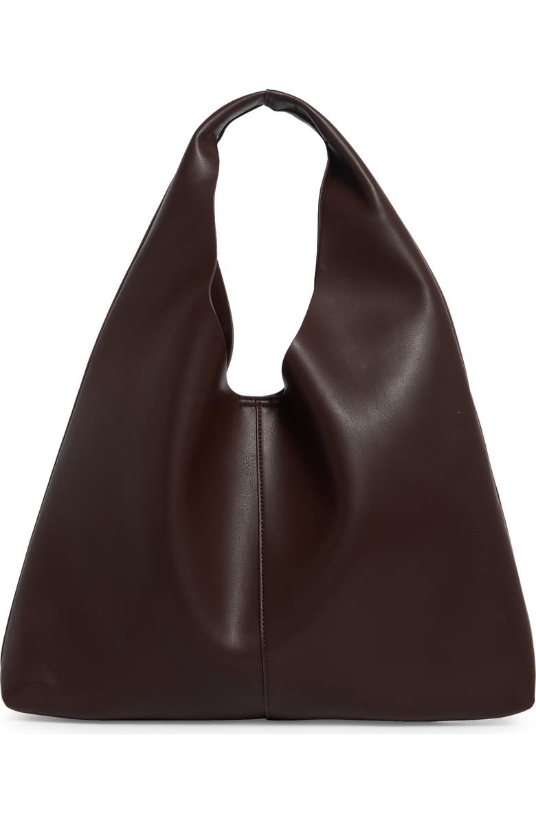 BCBG Triangle Hobo Bag, Main, color, Chocolate