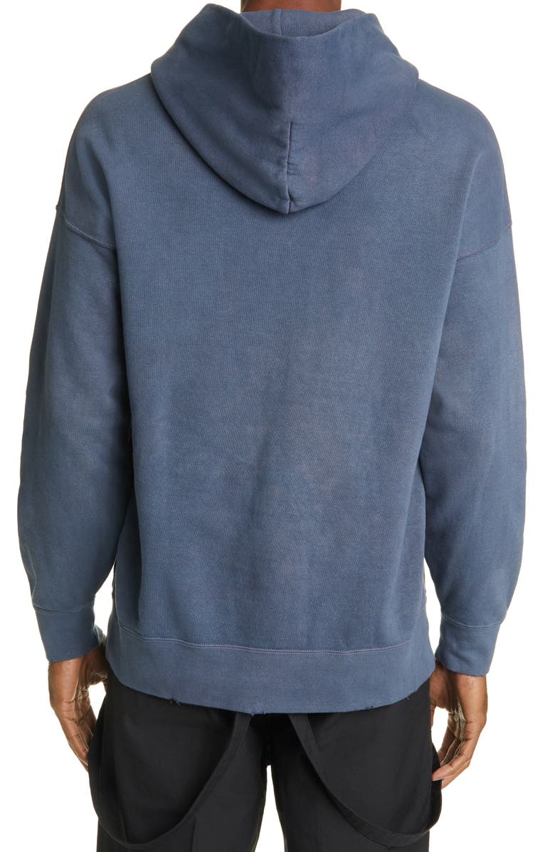 VISVIM Jumbo Uneven Dye Pullover Hoodie, Alternate, color, 